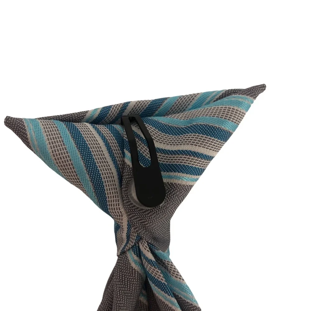 Youth Gray and Blue Clip on Tie